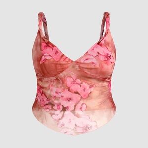 PLUS SIZE SPRING KISSES FLORAL TANK TOP & SKIRT SET